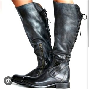 Bed|Stu Cobbler Series Surrey Tall Lace-Up Knee-High Leather Boots